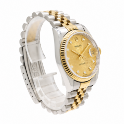 Rolex Datejust 36MM 16233 Two-Tone Champagne Diamond Dial Watch